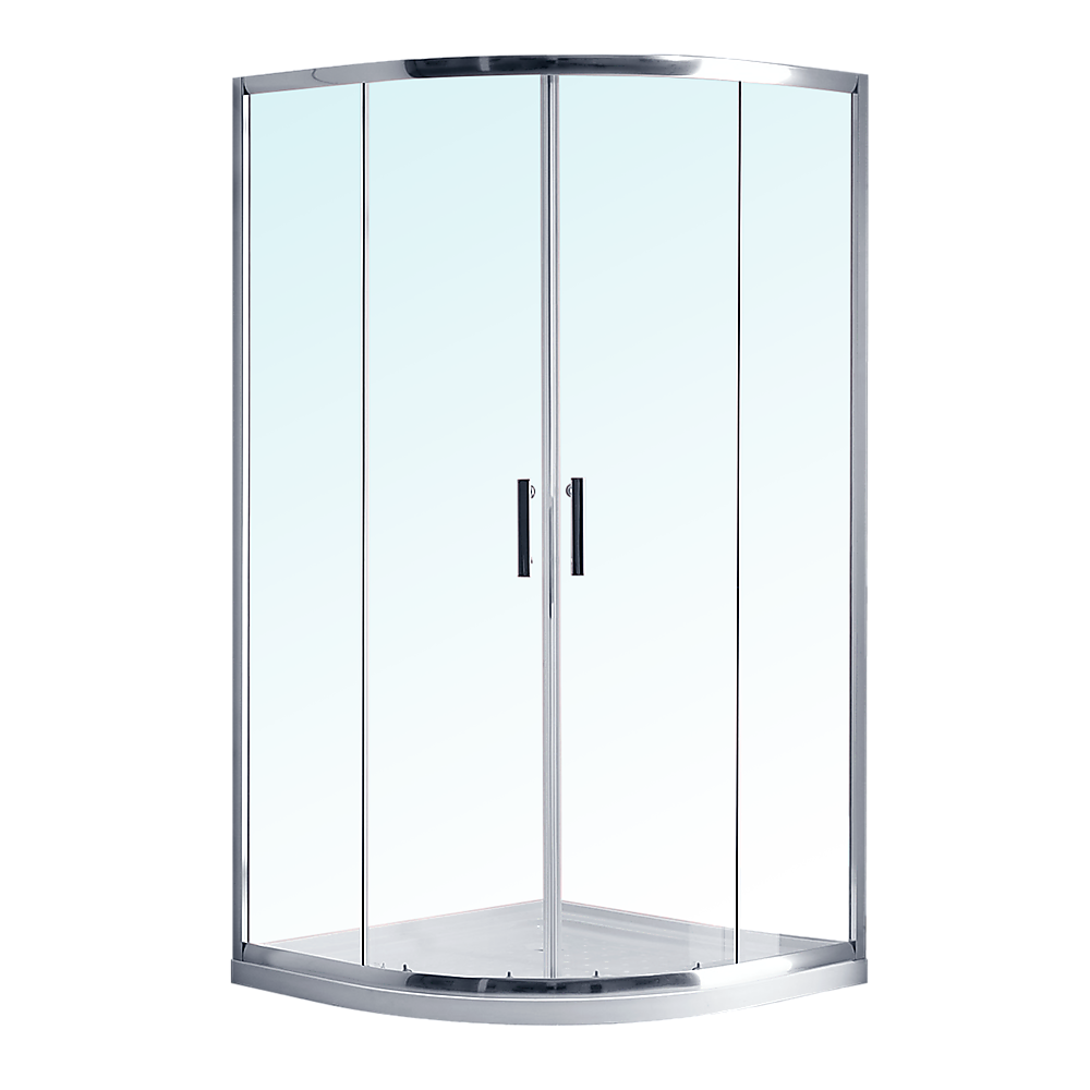 V63-830041-631ab1835ae81.1000x1000-00 100 x 100cm Rounded Sliding 6mm Curved Shower Screen with Base in Chrome - Image 1