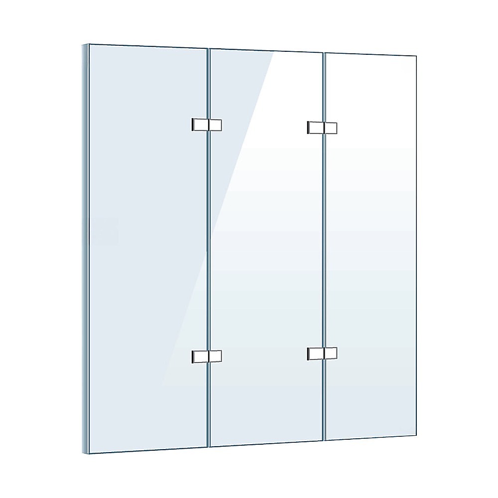 V63-831501-202506061313-00 3 Fold Chrome Folding Bath Shower Screen Door Panel 1300mm x 1400mm - Image 1