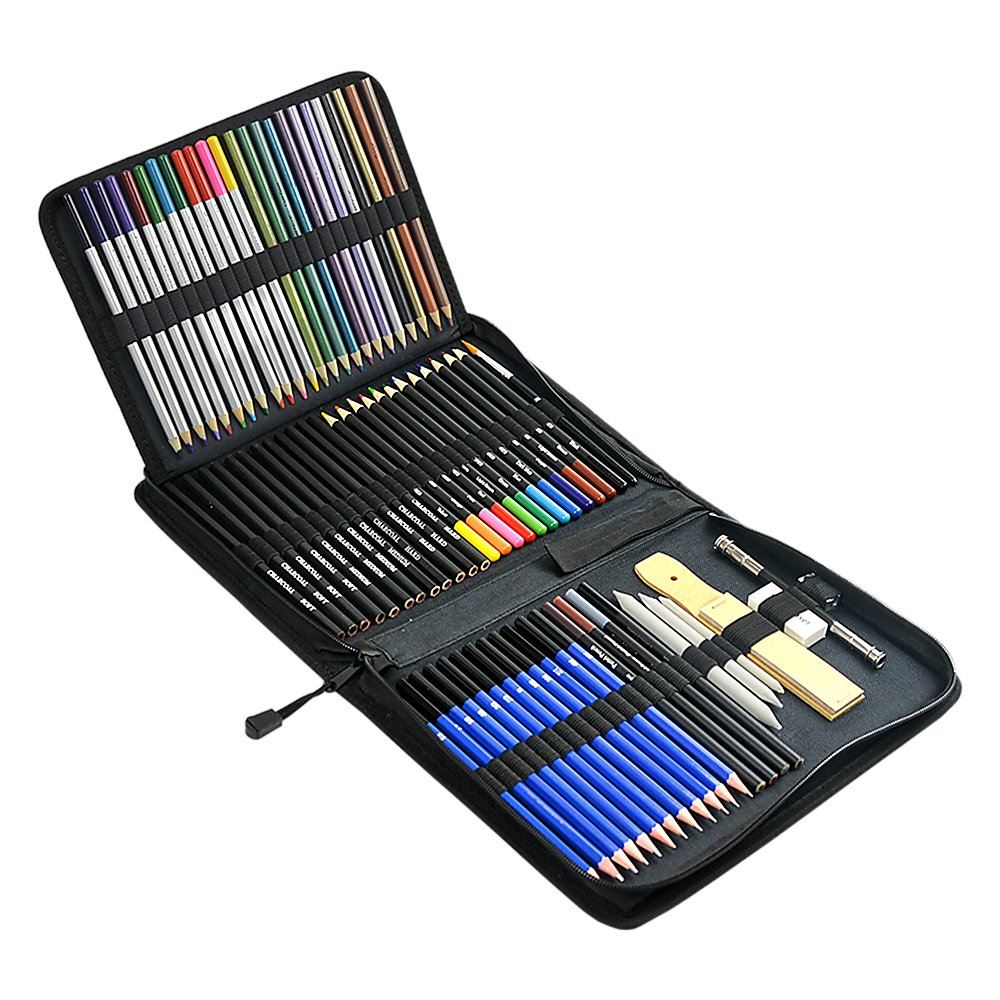 V63-831871-26584-00 Art Sketch Pencils Oil Drawing Colouring Graphite Charcoal Pencil Set 72pcs/set - Image 1