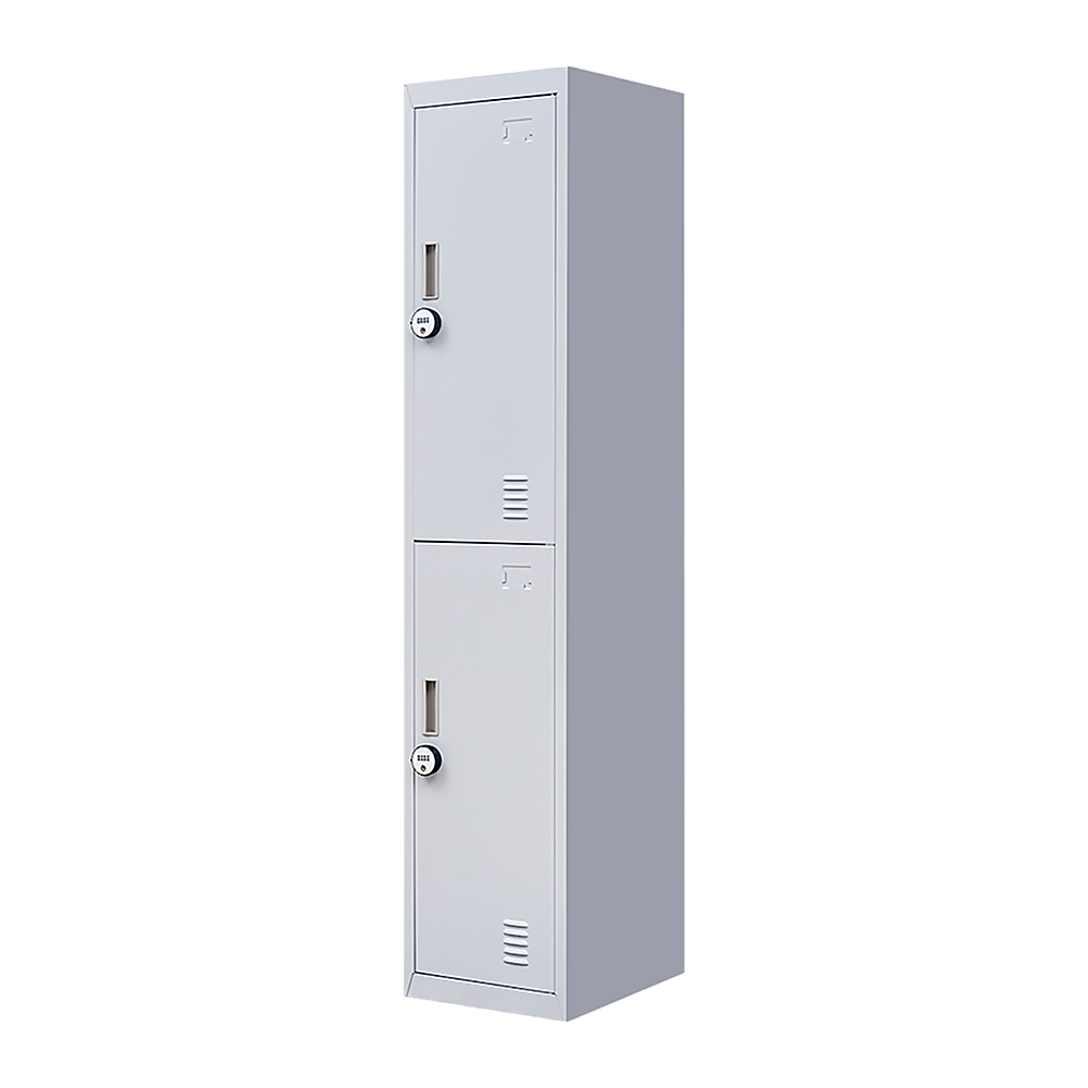 V63-832441-23077-00 2-Door Vertical Locker for Office Gym Shed School Home Storage - Image 1