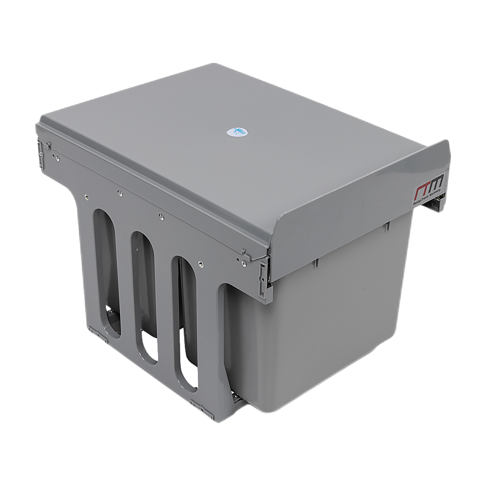 V63-832841-22417-00 2x 15L Pull Out Trash Bin Dual Kitchen Garbage Waste Basket Cabinet Bin - Image 1