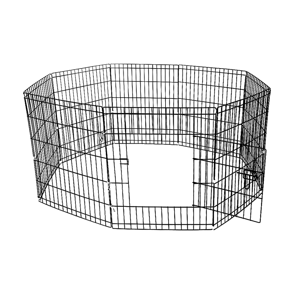 V63-834381-202502281940-00 24" 8 Panel Pet Dog Playpen Puppy Exercise Cage Enclosure Fence Play Pen - Image 1
