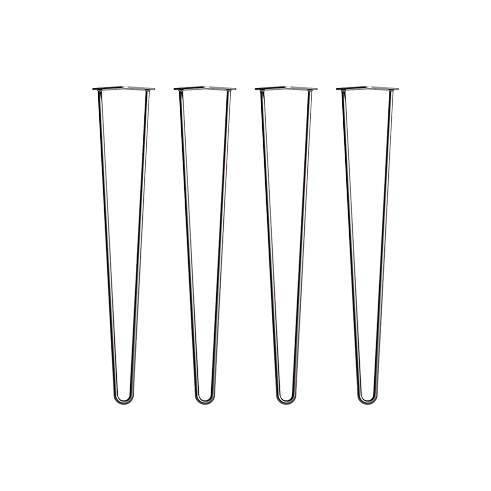 V63-835001-62907ec13546b.1000x1000-00 Set of 4 Industrial Retro Hairpin Table Legs 12mm Steel Bench Desk - 71cm Black - Image 1