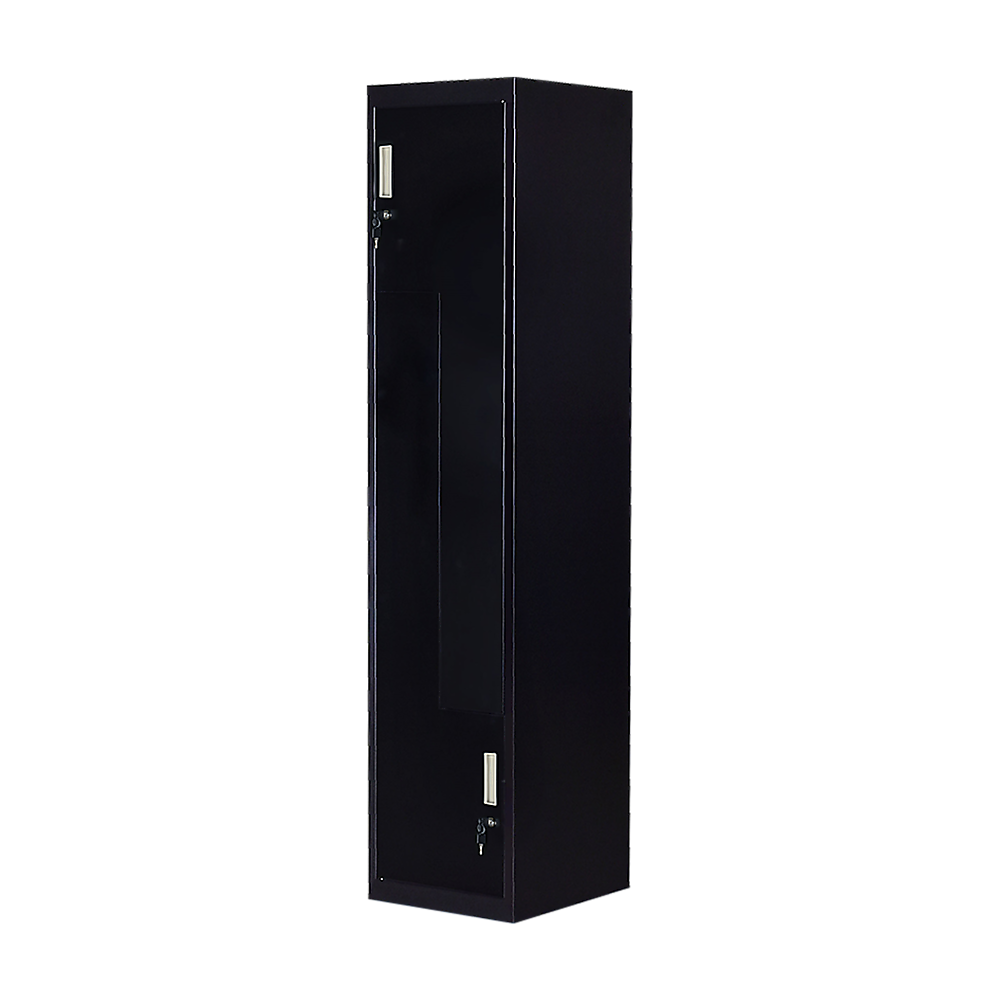 V63-835071-202504141107-00 Black Two-Door L-shaped Office Gym Shed Storage Lockers - Image 1