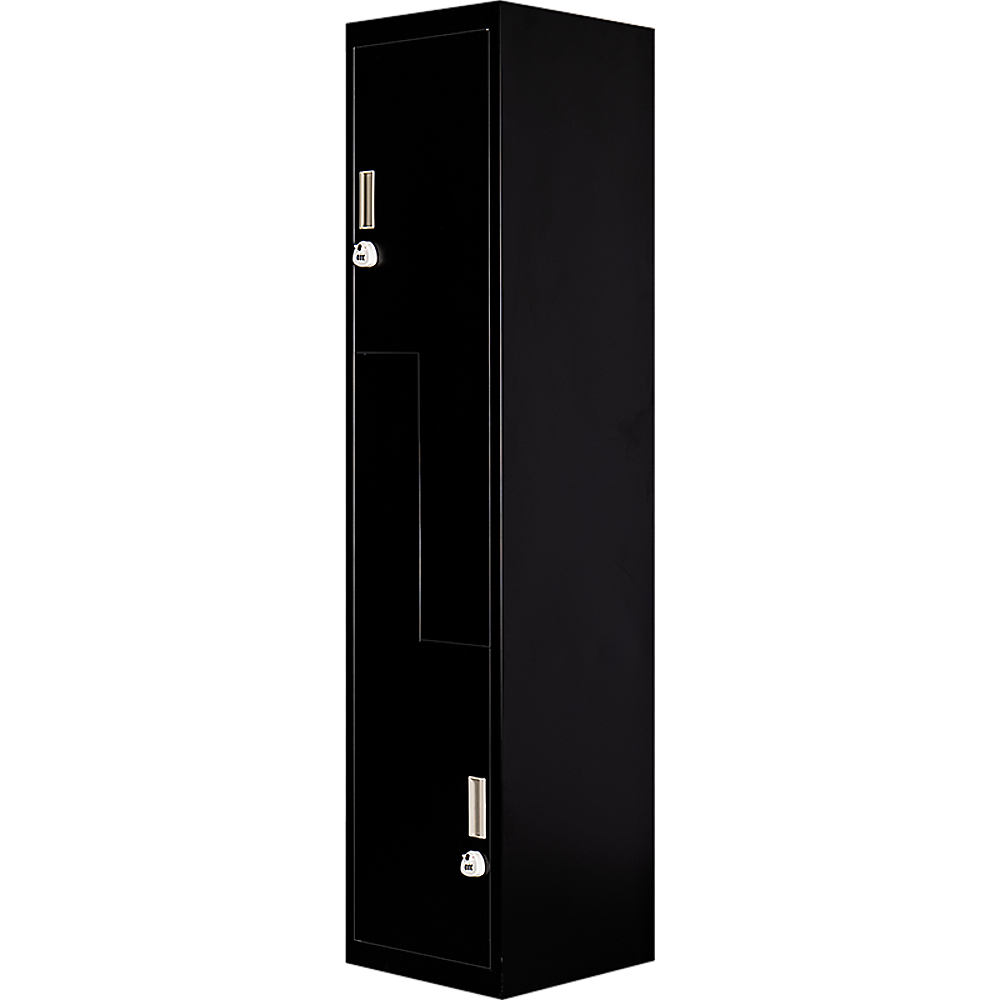 V63-835091-202504141107-00 Black Two-Door L-shaped Office Gym Shed Storage Lockers - Image 1
