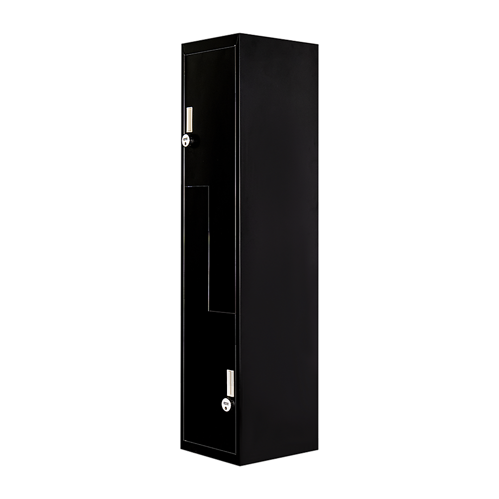 V63-835101-202504141107-00 Black Two-Door L-shaped Office Gym Shed Storage Lockers - Image 1