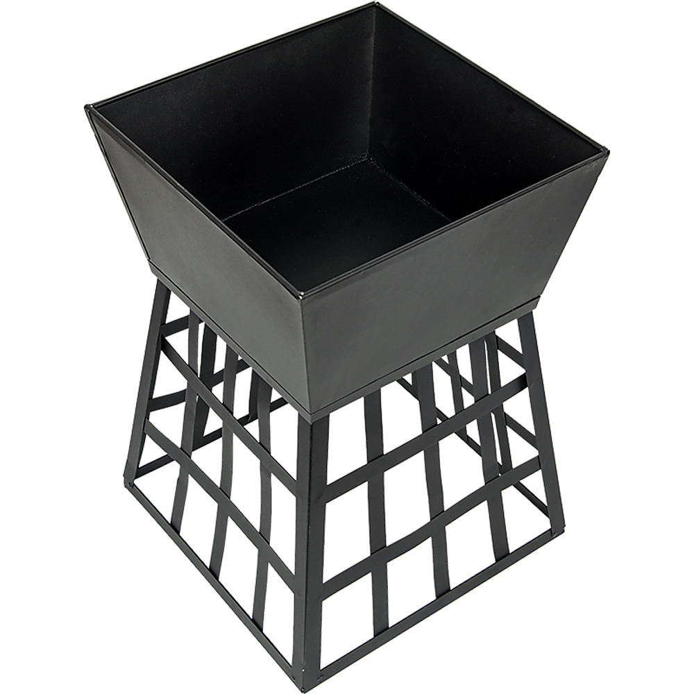 V63-835261-613fbe489985b.1000x1000-00 Black Fire Pit Square Log Patio Garden Heater Outdoor Table Top BBQ Camping - Image 1