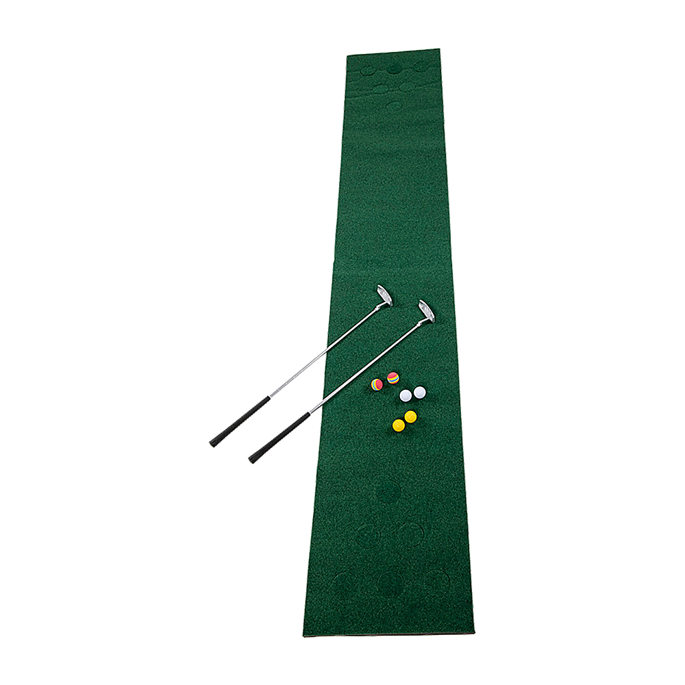 V63-835971-26014-00 Golf Beer Pong Game Toy Set Green Golf Putting Matt with 2 Putters, 6 Balls - Image 1