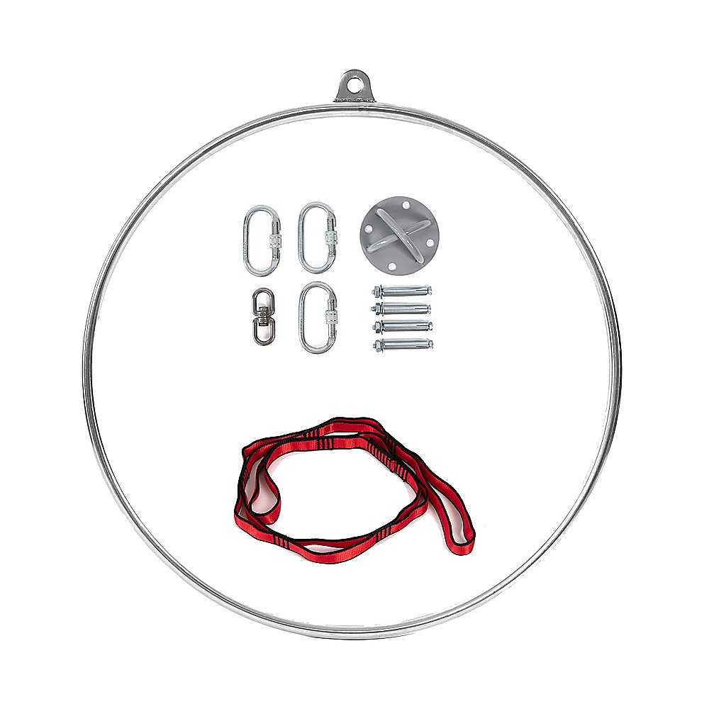 V63-838481-49480-00 Aerial Yoga Hoop 90CM Lyra Hoop Circus Single Point Aerial Ring Set - Image 1