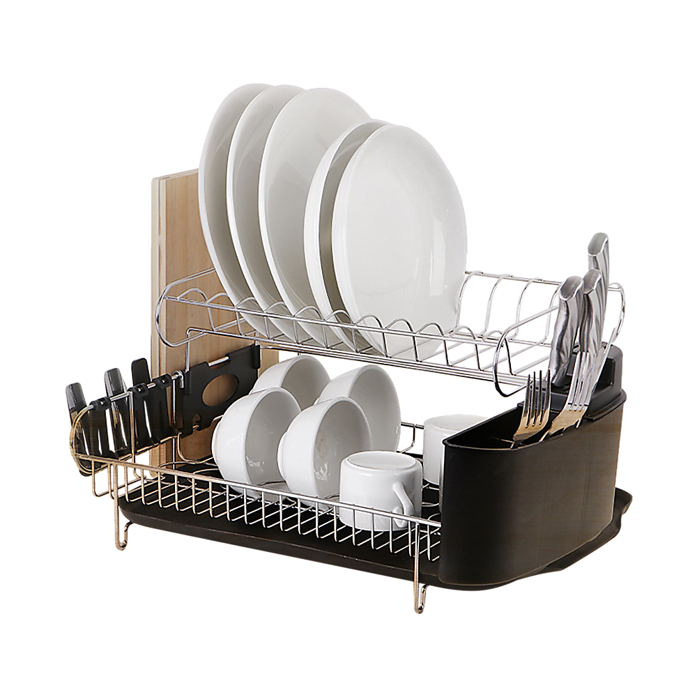V63-839321-59235-00 Dish Drying Rack Drainer Cup Plate Holder Cutlery Tray Kitchen Organiser - Image 1
