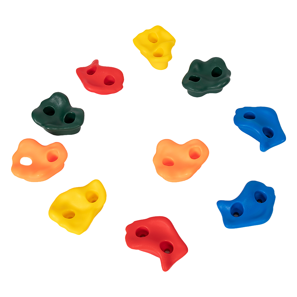 V63-842221-88644-00 Deluxe 10 x Holds for Rock Climbing Wall Kids Outdoor Playground - Image 1