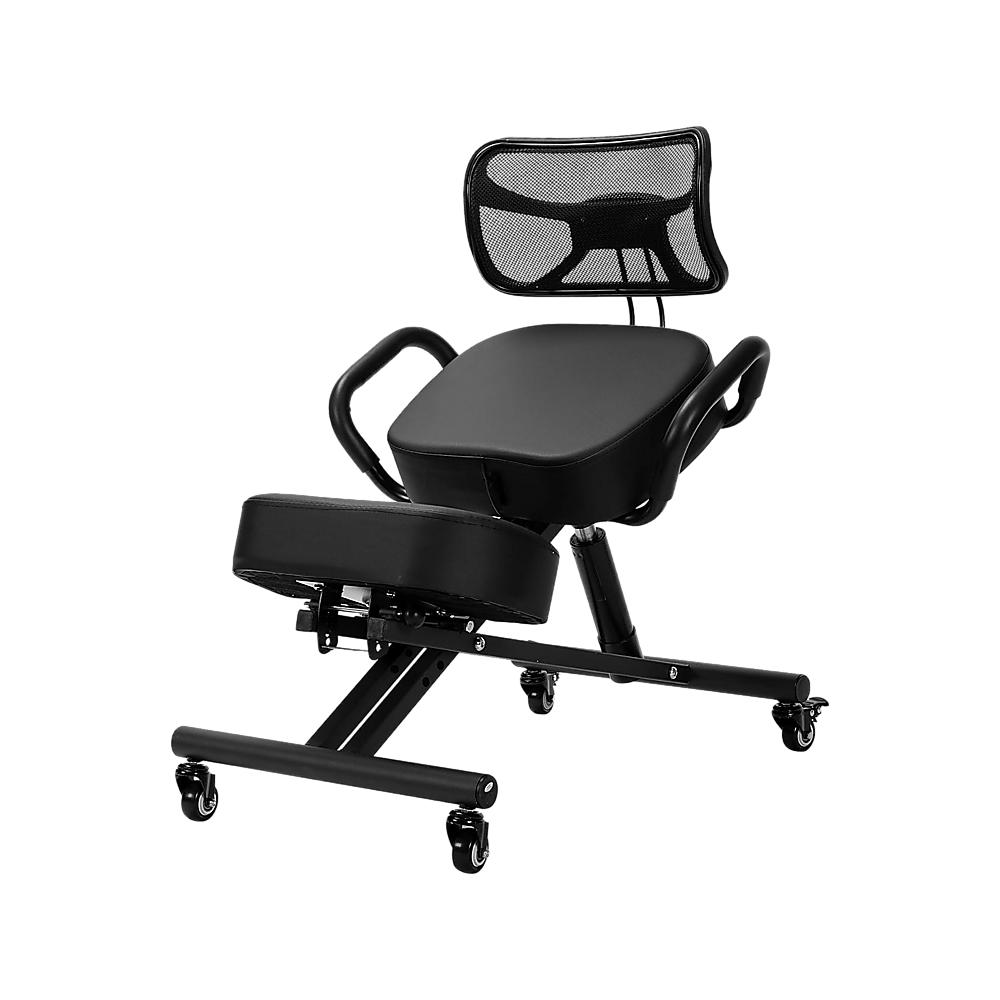 V63-842641-91702-00 Ergonomic Kneeling Posture Chair with Backrest Adjustable Height and Casters - Image 1