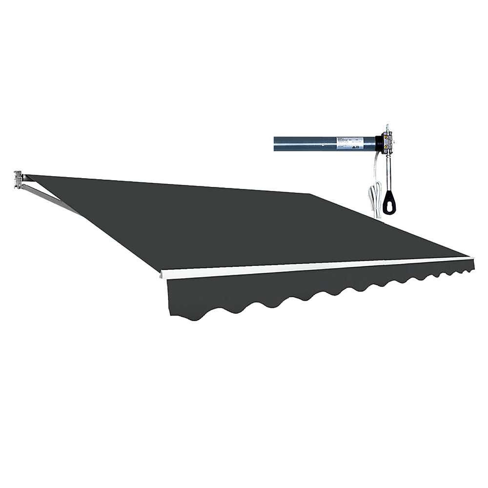 V63-842741-91867-00 Outdoor Folding Arm Awning Retractable Sunshade Canopy Grey 4.0m x 2.5m - Image 1
