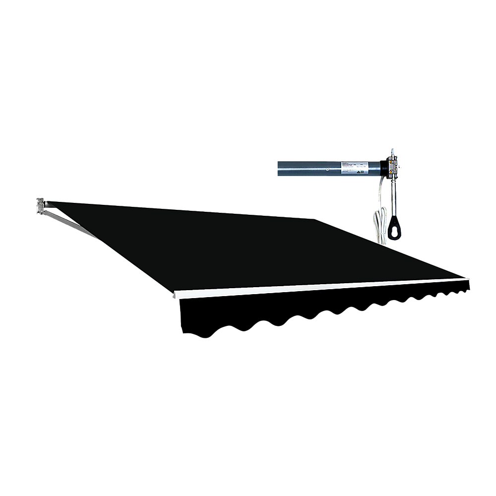 V63-842901-91852-00 Motorised Outdoor Folding Arm Awning Retractable Sunshade Canopy Black 5.0m x 2.5m - Image 1