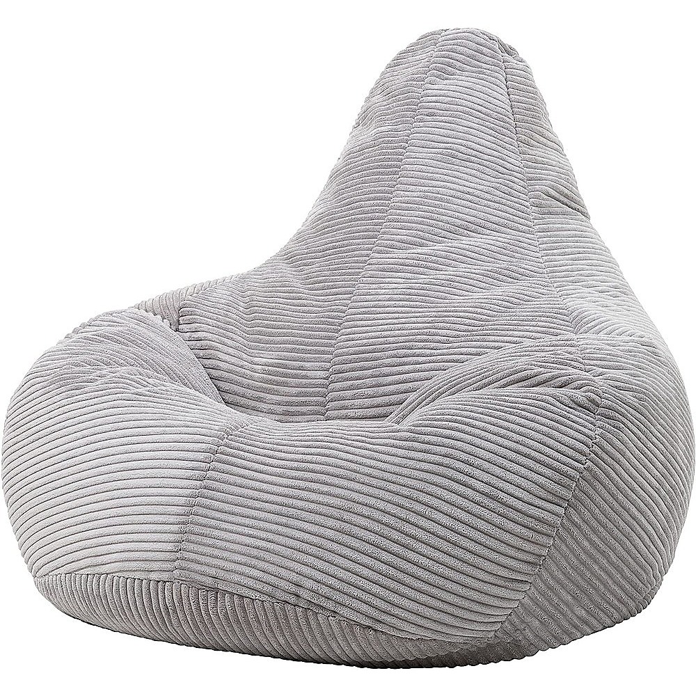 V63-842991-94260-00 Jumbo Cord Beanbag Chair Cover Unfilled Large Bean Bag - Grey - Image 1