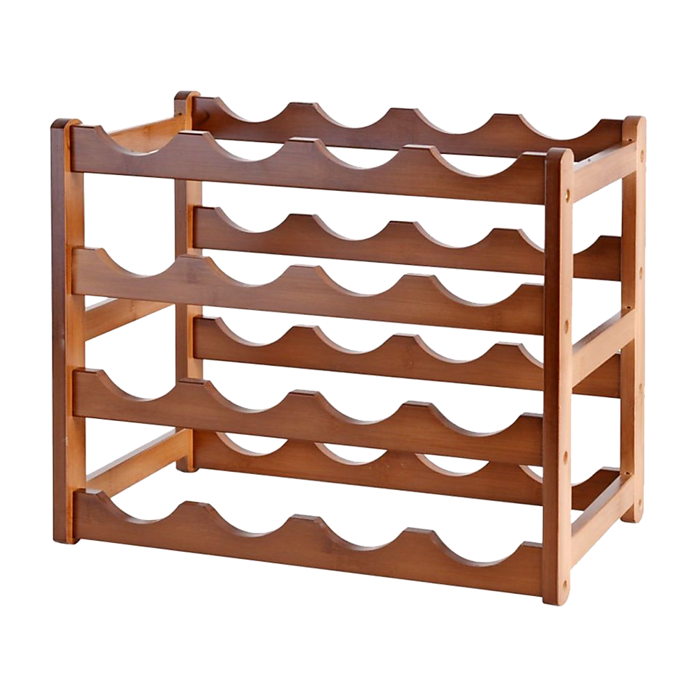 V63-843051-94337-00 Bamboo Stackable Modular Freestanding Countertop Wine Shelf Rack - Image 1