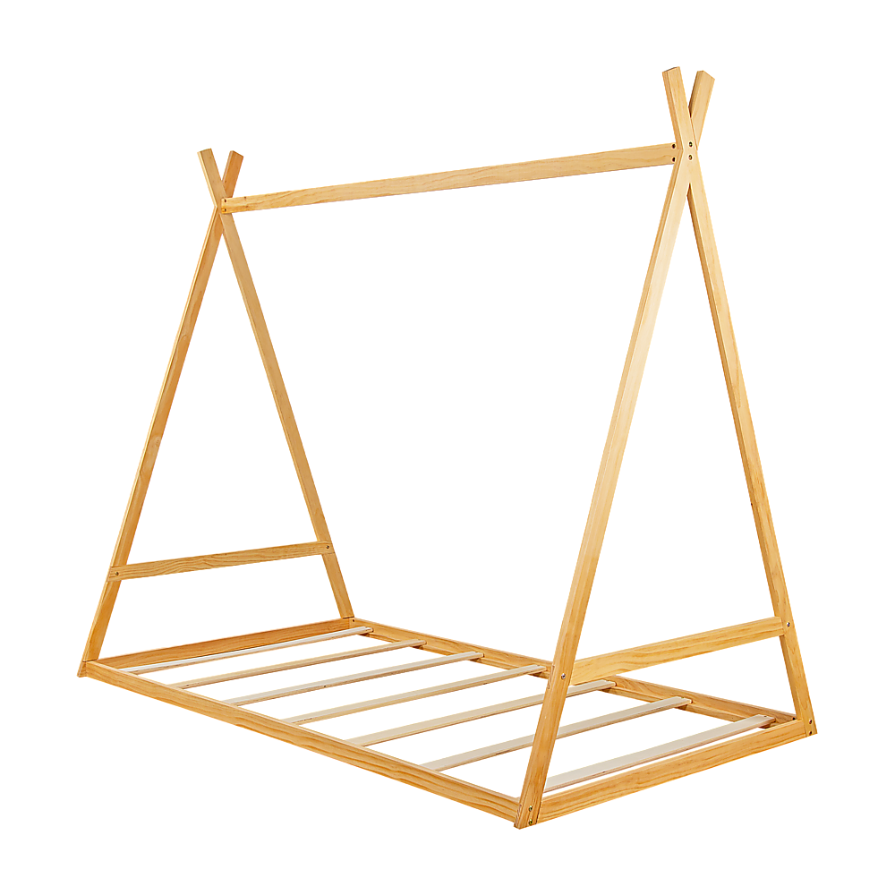 V63-843061-94336-00 Kids Tent Montessori Toddler Floor Bed Wooden Bedframe - Image 1