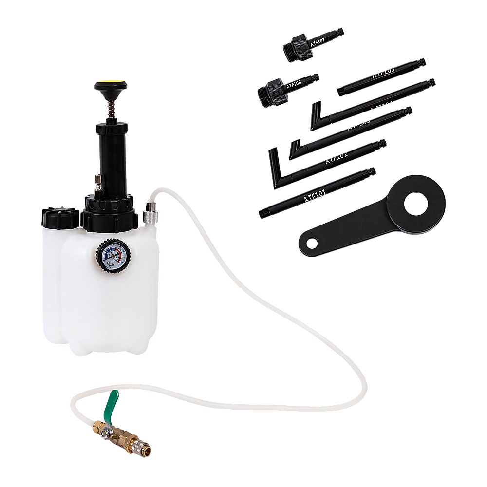 V63-844271-143503-05 3L Transmission Oil Filling System Fluid Pump Manual Tool With 8pc ATF Adaptors - Image 1