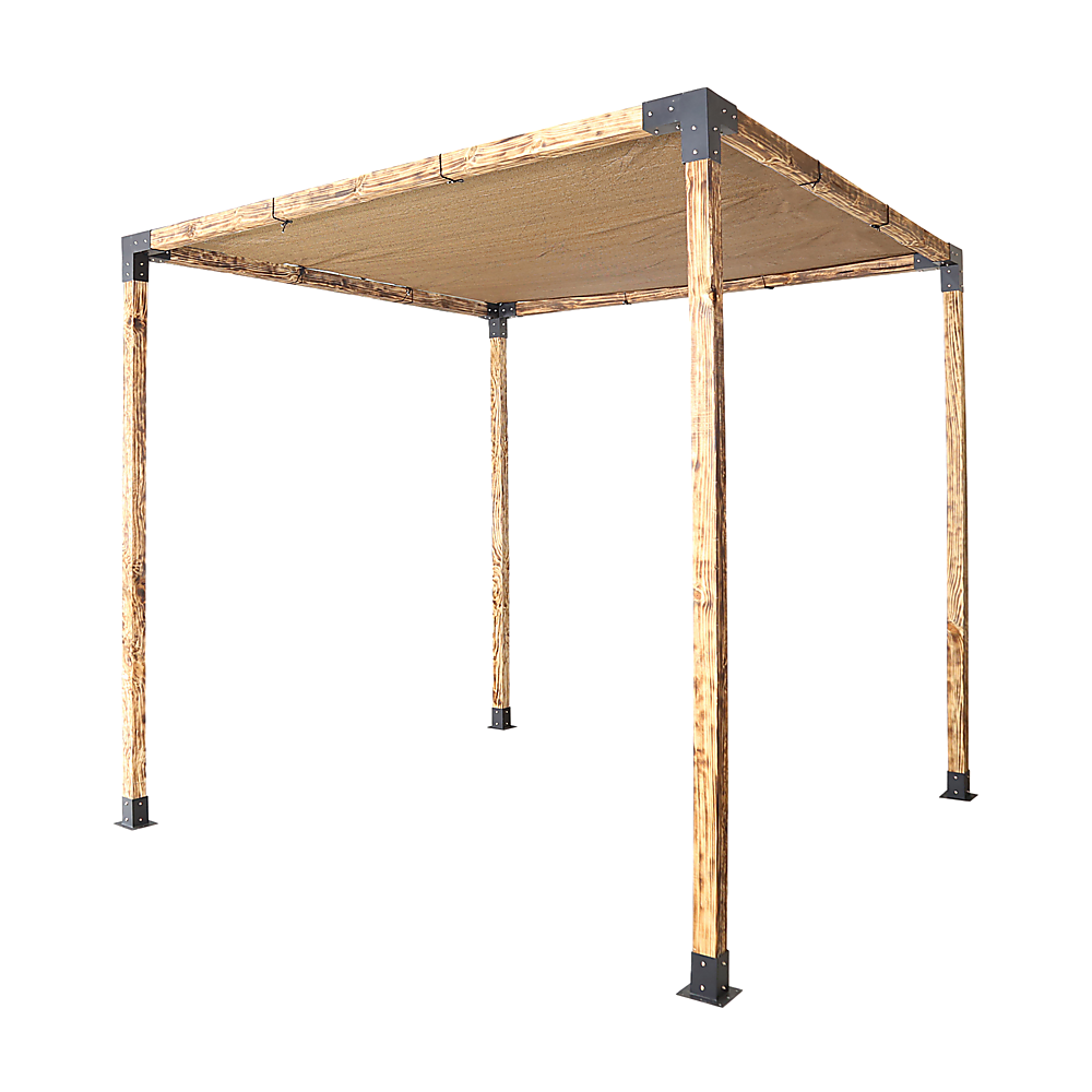 V63-848301-167392-00 Roof Pergola Gazebo Shed Matte Black Steel Brackets and Coffee Screen DIY Kits - Image 1