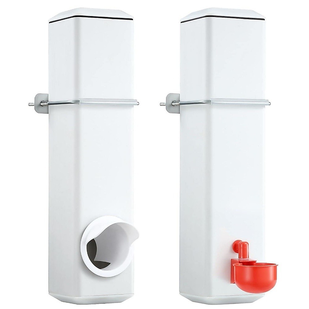 V63-849561-167399-00 Chicken Bird Feeder Water Dispenser Automatic Waterer Poultry Food Drinker 4L - Image 1