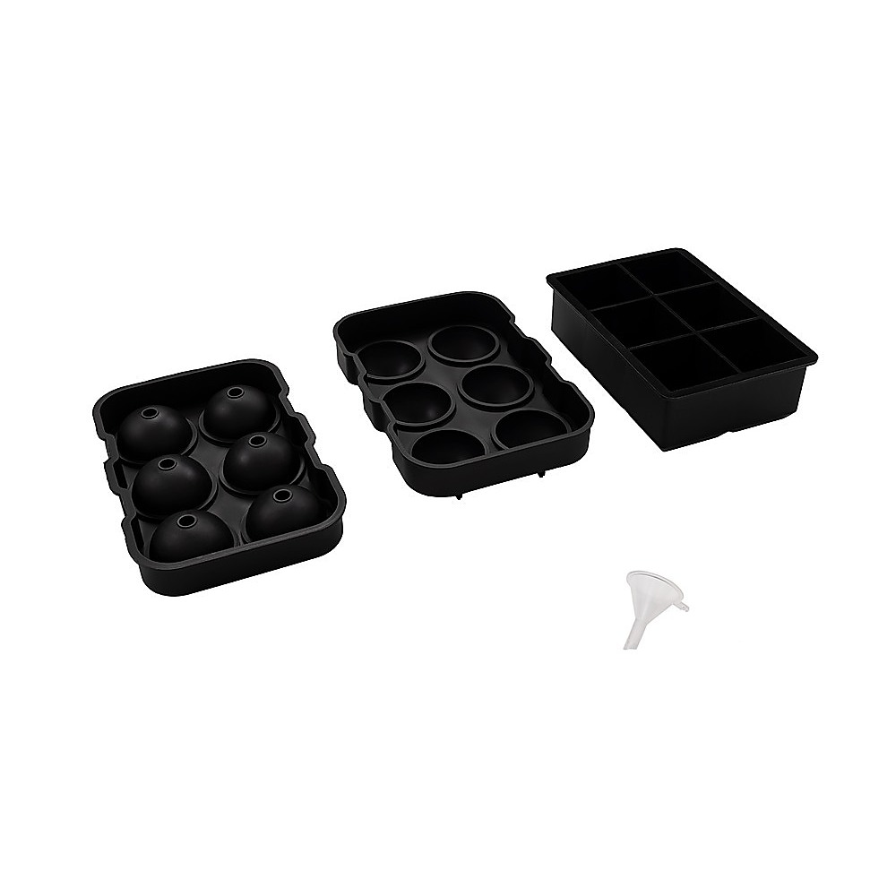 V63-920671-201668-00 2x Ice Cube Tray Ball Mould Cube Silicone For Whisky Cocktails - Image 1