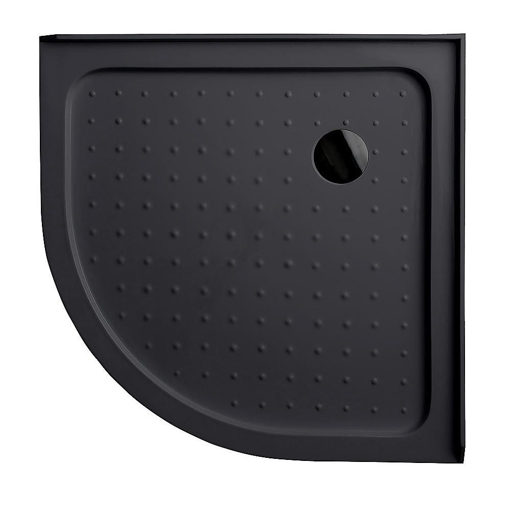 V63-952251-202503111105-00 100x100cm Rounded Curved Shower Base in Black - Image 1