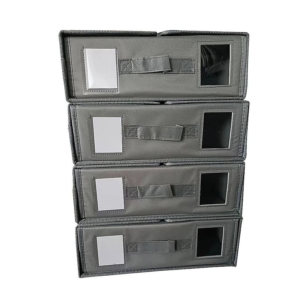 V63-952341-202507031809-00 4PCS Foldable Bed Sheet Set Organizer Fabric Storage Bins with Handle Storage Box - Image 1