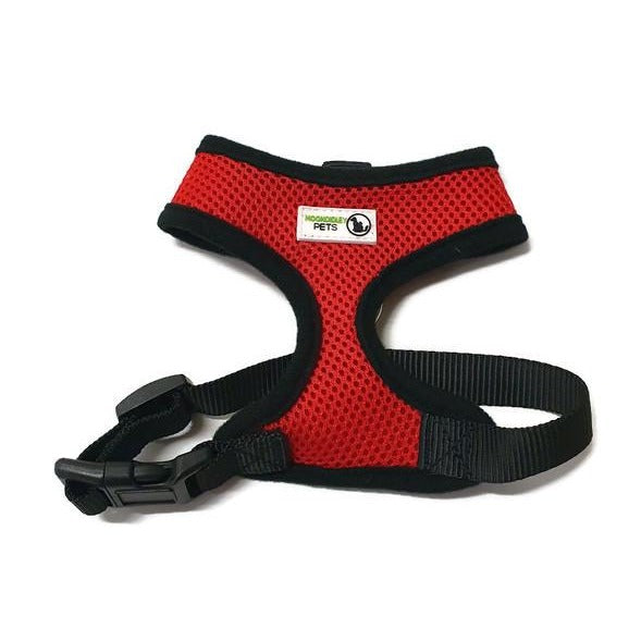 V631-MDPHARMESLRED-185941-00 Pet Harness Soft Air Mesh Padded Adjustable - Moondidley Pets Large Red - Image 1
