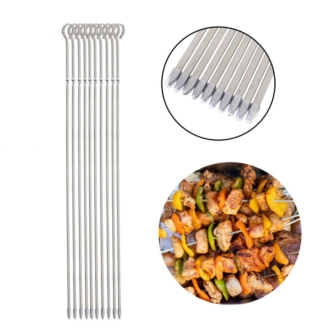 V642-ASMOKE-METAL-SKEWERS-FOR-GRILLING-KABOB-STICKS-431CM10PCS-167812-00 ASMOKE METAL SKEWERS FOR GRILLING KABOB STICKS 43.1CM*10PCS - Image 1