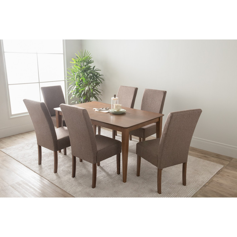 V656-145077-3X241346-208862-00 ALLEGRO Dining Table + 6x MESI Dining Chair - 7 Piece Dining Set - Cocoa - Image 1