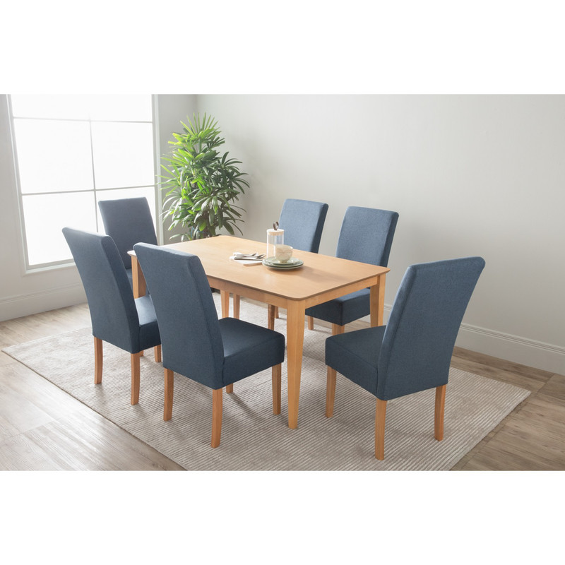 V656-145078-3X241342-208863-00 ALLEGRO Dining Table + 6x MESI Dining Chair - 7 Piece Dining Set - Natural - Image 1