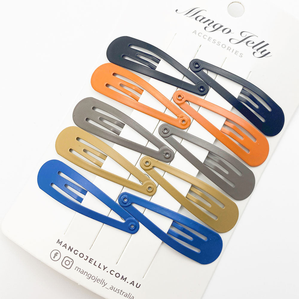 V659-HC-5CM-10P-BASIC-EVERYDAY-2-M-160879-00 MANGO JELLY Everyday Snap Hair Clips (5cm) - EVERYDAY - Twin Pack - Image 1