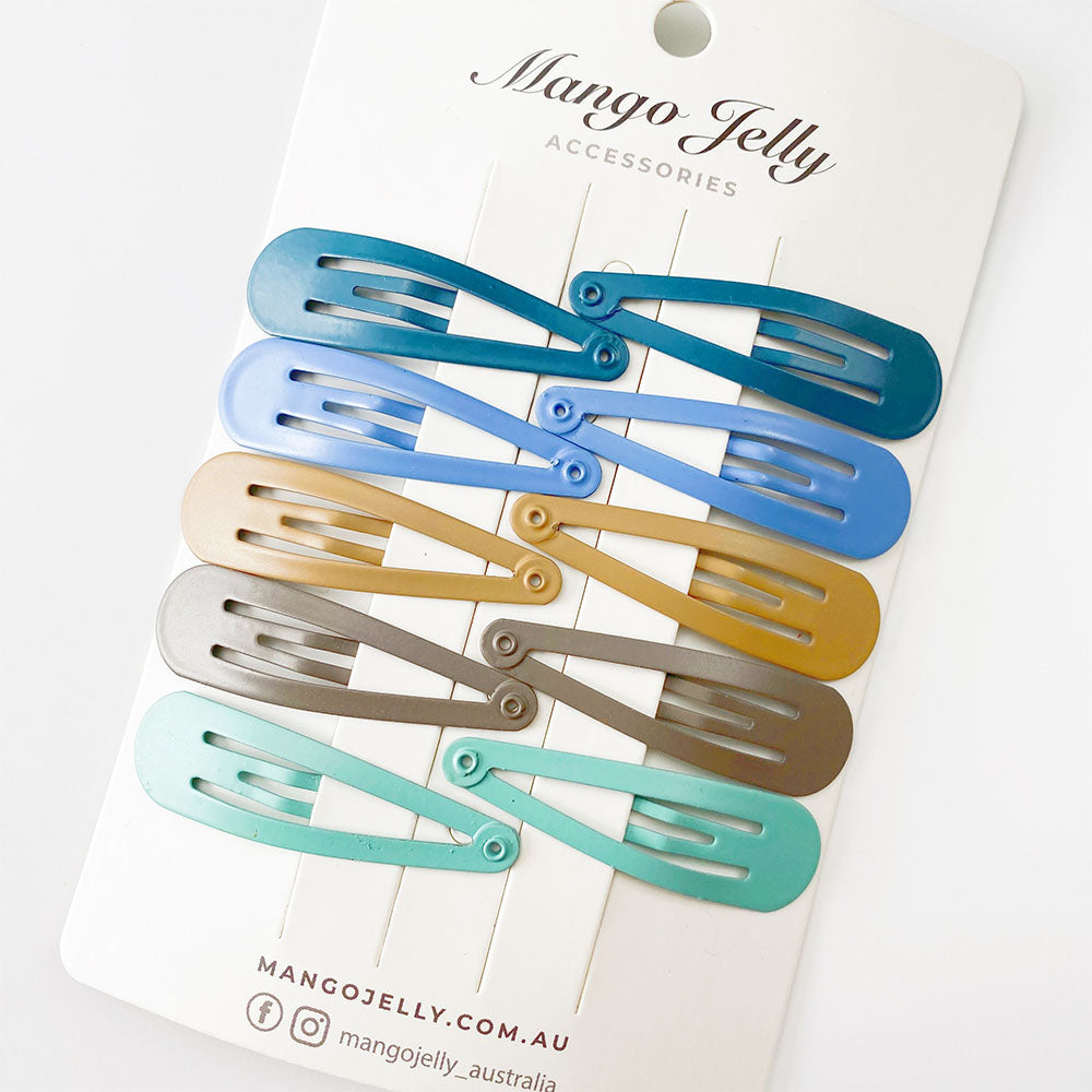 V659-HC-5CM-10P-BASIC-NATURAL-6-P-160853-00 MANGO JELLY Everyday Snap Hair Clips (5cm) - Natural - Six Pack - Image 1