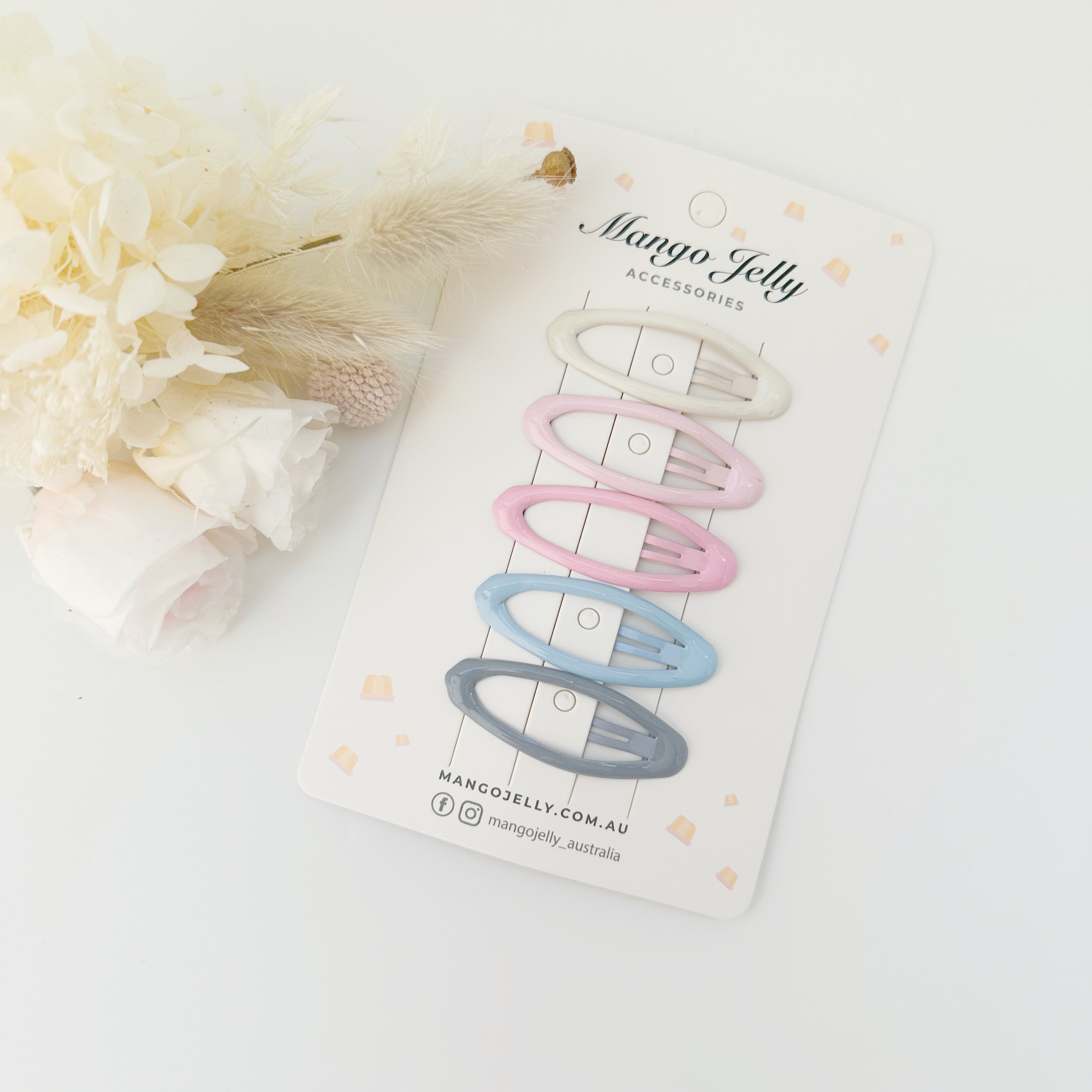 V659-HC-BUTTERCREAM-ICECREAM-OVAL-2-M-160809-00 MANGO JELLY Butter Cream Hair Clips Collection - Ice cream Oval - Twin Pack - Image 1