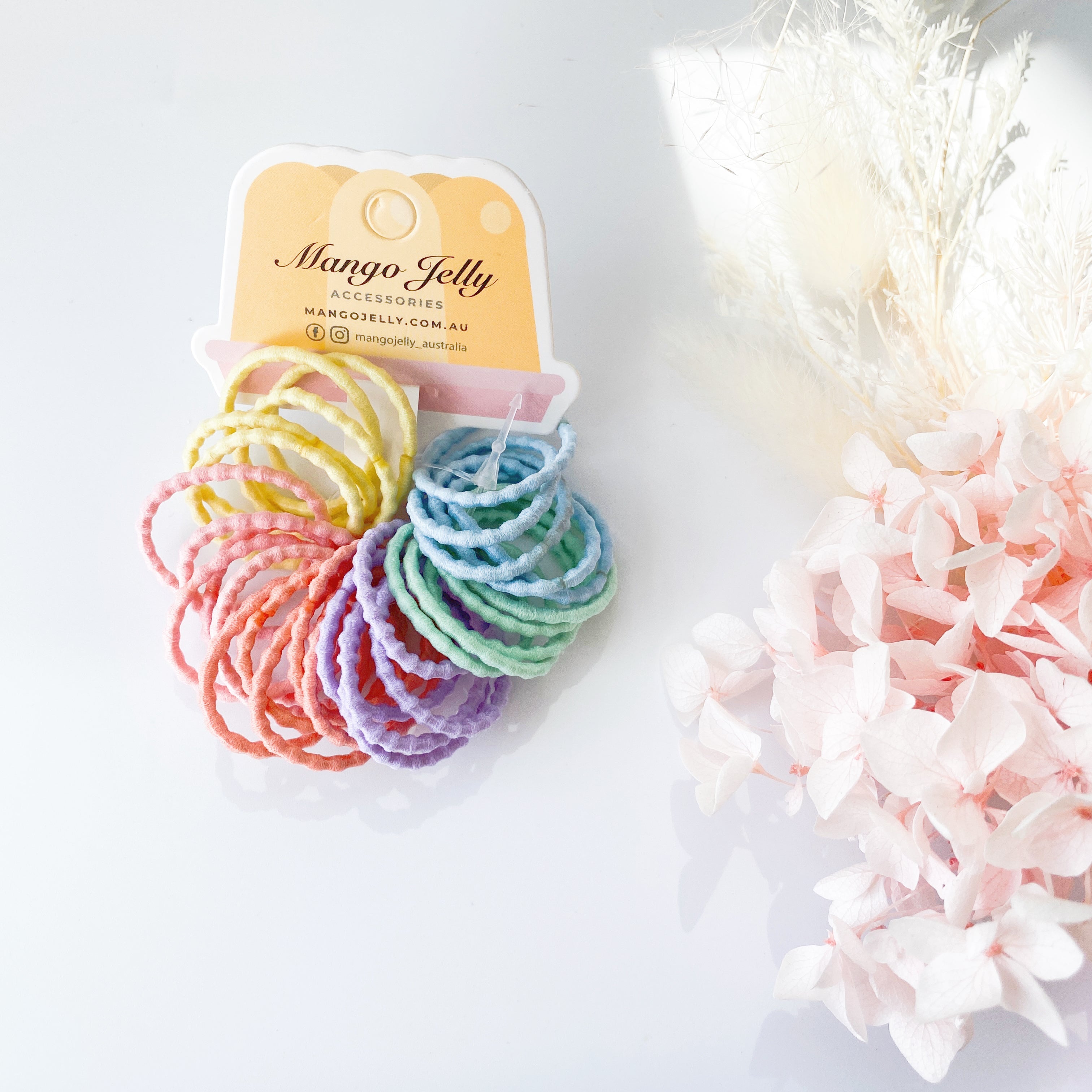 V659-HT-3CM-30P-BUBBLY-CANDY-3-M-161012-00 MANGO JELLY Kids Hair Ties (3cm) - Bubbly Candy - Three Pack - Image 1