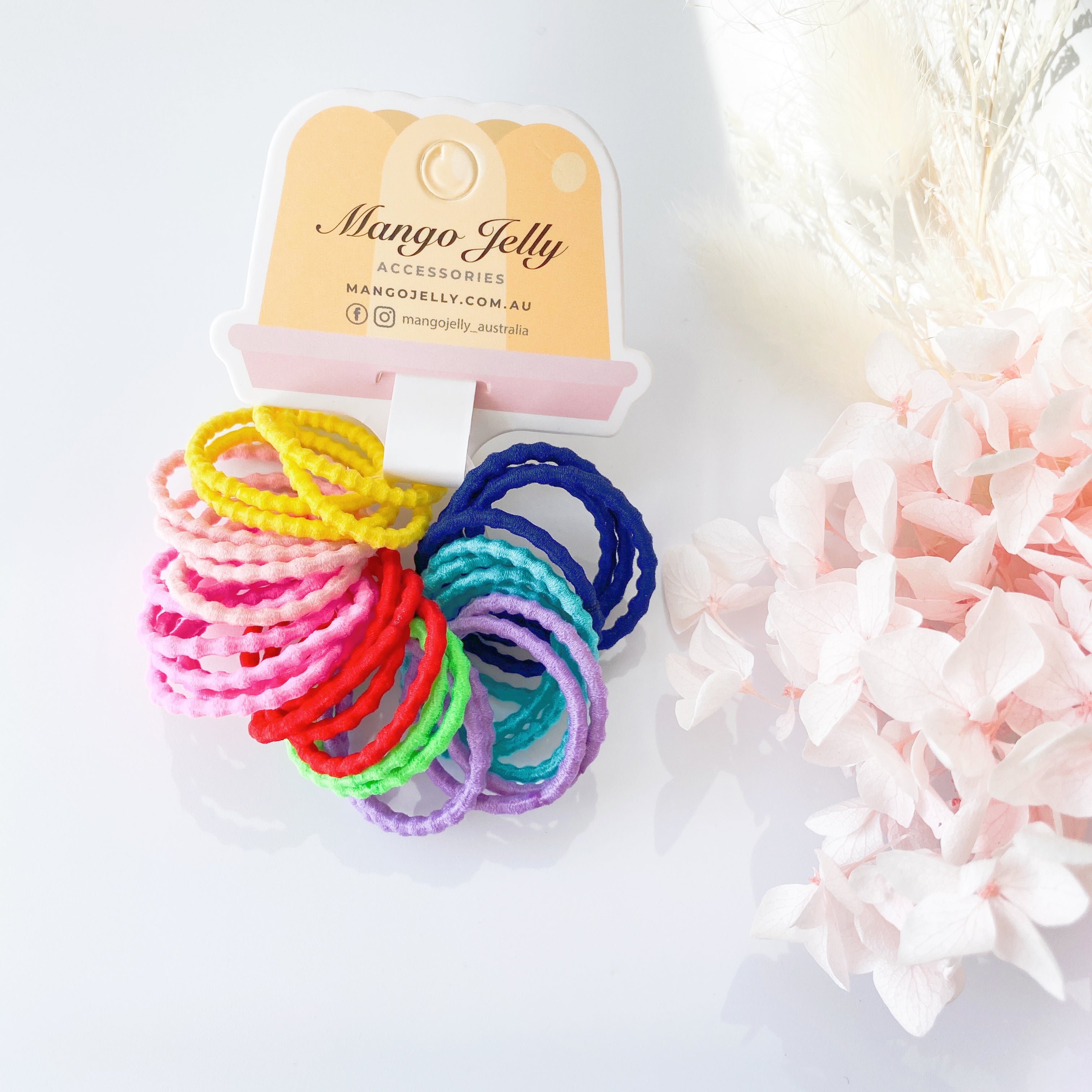V659-HT-3CM-30P-BUBBLY-MIXED-2-M-160984-00 MANGO JELLY Kids Hair Ties (3cm) - Bubbly Mixed -Twin Pack - Image 1