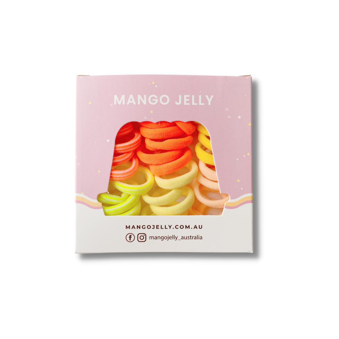V659-METALFREE-3CM-36P-CITRUS-1-M-160748-00 MANGO JELLY Metal Free Hair Ties (3cm) - CITRUS 36P - One Pack - Image 1