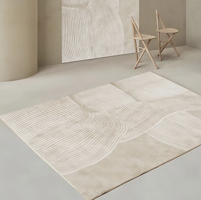 V679-WABISABI-160240-183576-00 white Imitation Cashmere Rug 160cm*240cm - Image 1