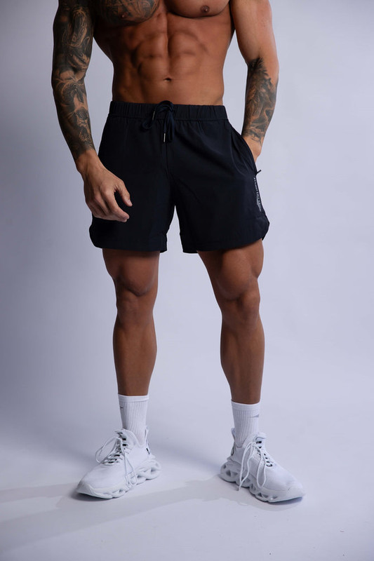 V697-MENS-PRO-TECH-PERFORMANCE-SHORTS-BLACK-SMALL-218122-01 HARD HITTERS MEN'S PRO-TECH PERFORMANCE SHORTS BLACK SMALL - Image 1