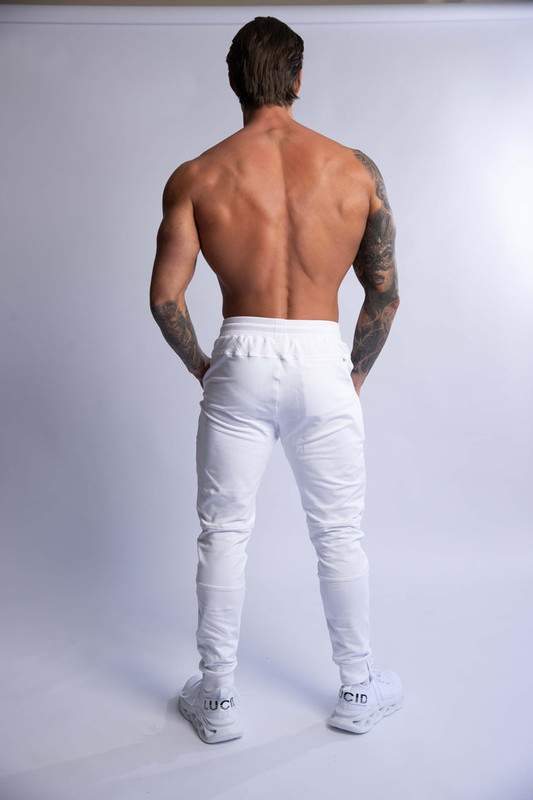 V697-SLIM-FIT-TERRY-JOGGERS-WHITE-SMALL-218127-00 HARD HITTERS SLIM FIT TERRY JOGGERS WHITE SMALL - Image 1