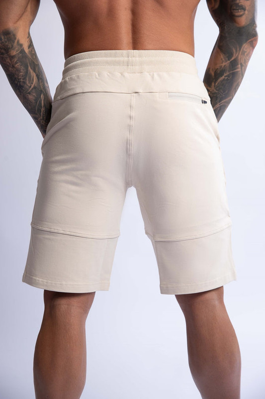 V697-SLIM-FIT-TERRY-SHORTS-BEIGE-MEDIUM-218123-00 HARD HITTERS SLIM FIT TERRY SHORTS BEIGE MEDIUM - Image 1