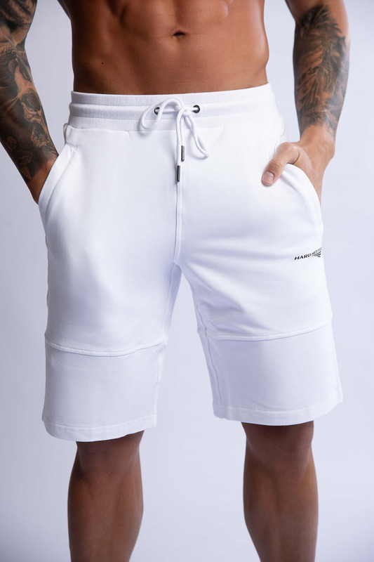 V697-SLIM-FIT-TERRY-SHORTS-WHITE-X-LARGE-218105-00 HARD HITTERS SLIM FIT TERRY SHORTS WHITE X-LARGE - Image 1