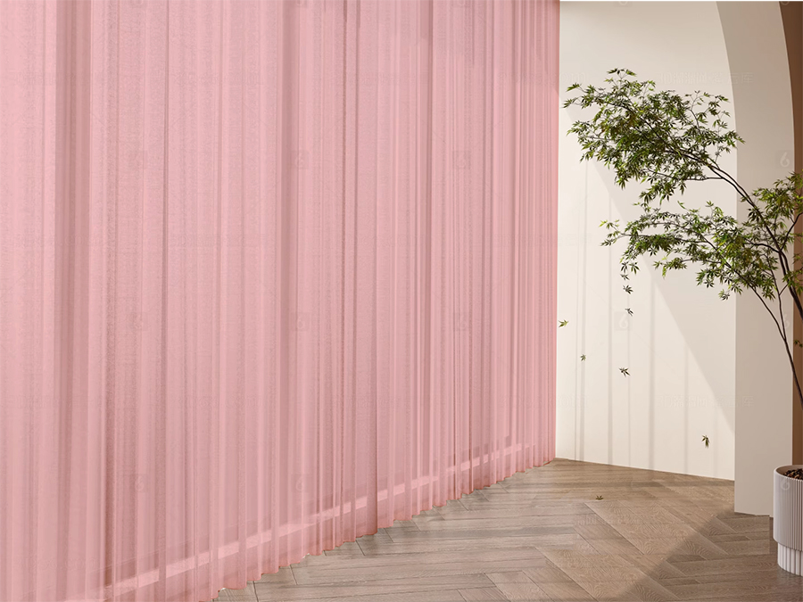 V702-CNA5-4-4PINK-202505080932-00 2 Long drop Sheer Voile Curtains 588cm wide 270cm Drop Pinch Pleat+30 Hook, Pink - Image 1