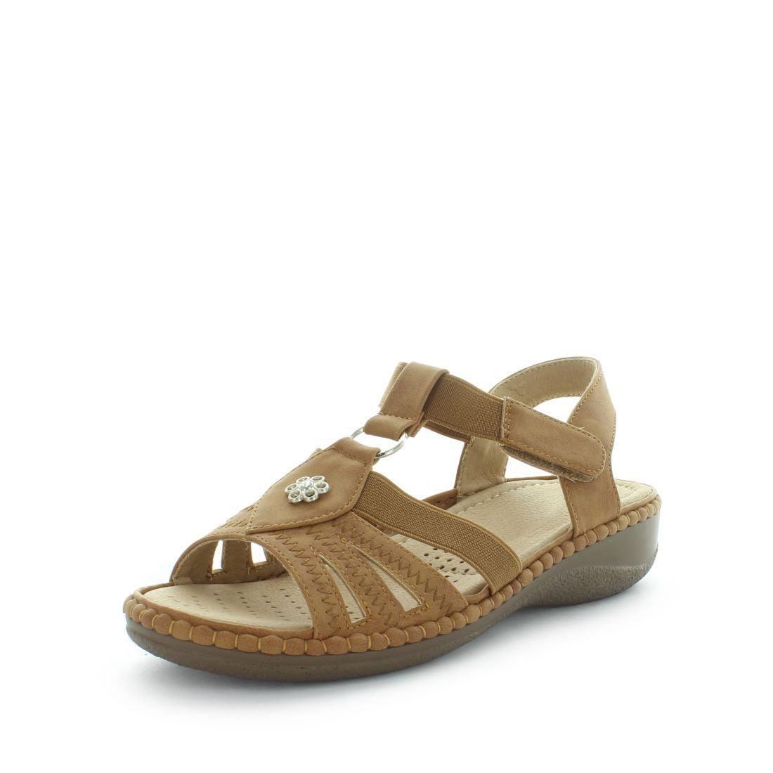 V717-AMINARA-TAN-7-194154-00 AEROCUSHION Women's MINARA Sandals Tan Shoe 7US - Image 1