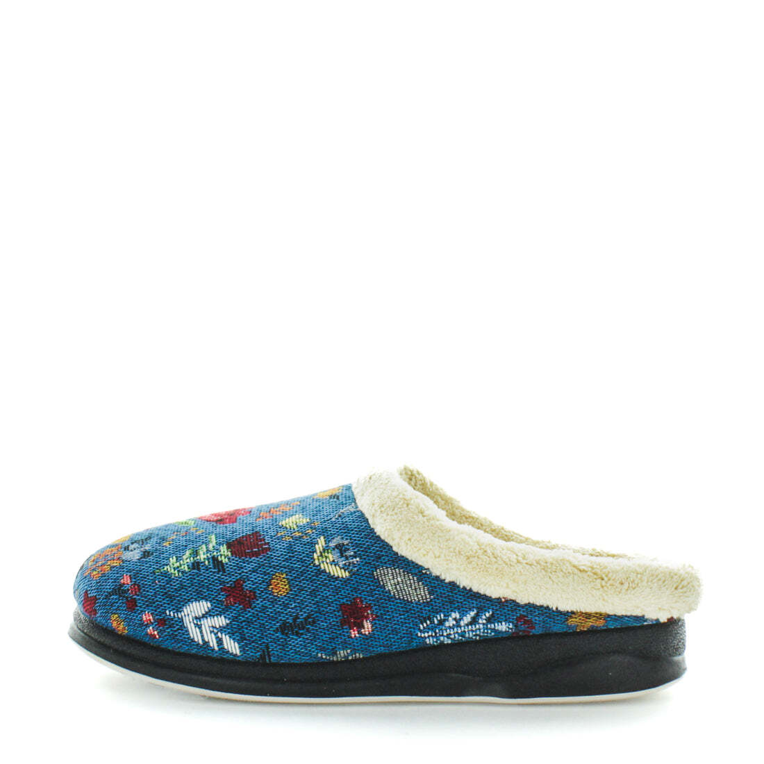 V717-ENDY-BLUEEMBROIDERY-6-187429-00 Panda ENDY Slippers Uggs Blue Embroidery Shoe 6 - Image 1