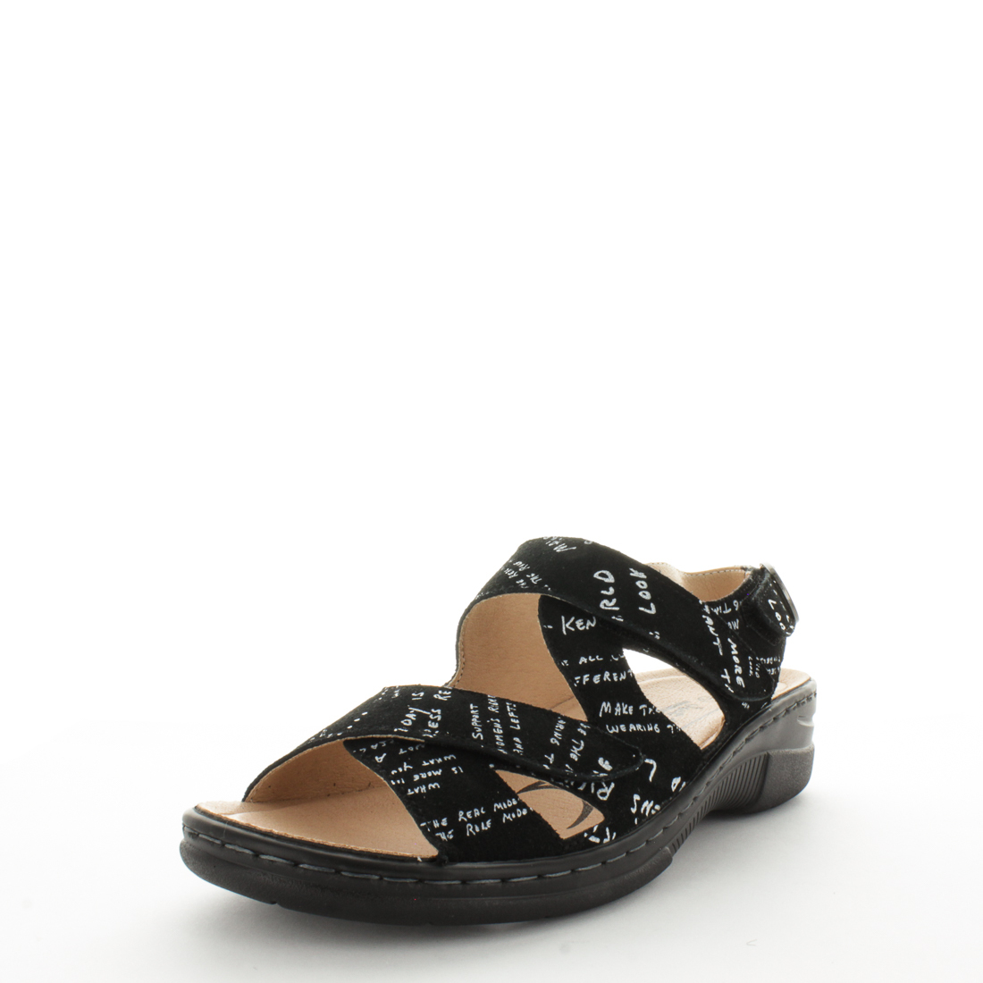 V717-JBCOMICAL-BLACKPRINT-38-188844-00 JUST BEE Women's COMICAL Sandals Black Print 38EU - Image 1