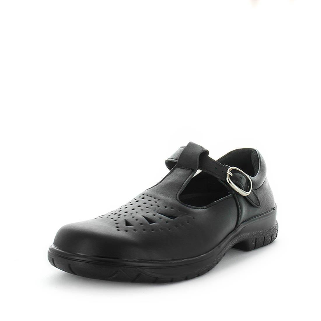 V717-WJAYNE2-BLS-4-193205-00 WILDE SCHOOL Girl's JAYNE2 School Black Smooth Shoe 4US - Image 1