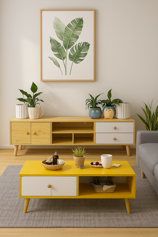 V728-CN730864-202506241311-00 NNECN Modern Living Room TV Stand Table Set - Image 1