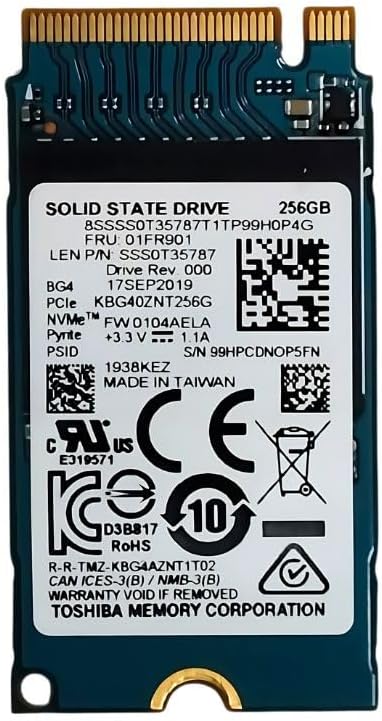 V743-K2792-202503121021-00 (Refurbished) (KBG40ZNT256G) 256GB M.2 PCIe 2242 SSD - Image 1