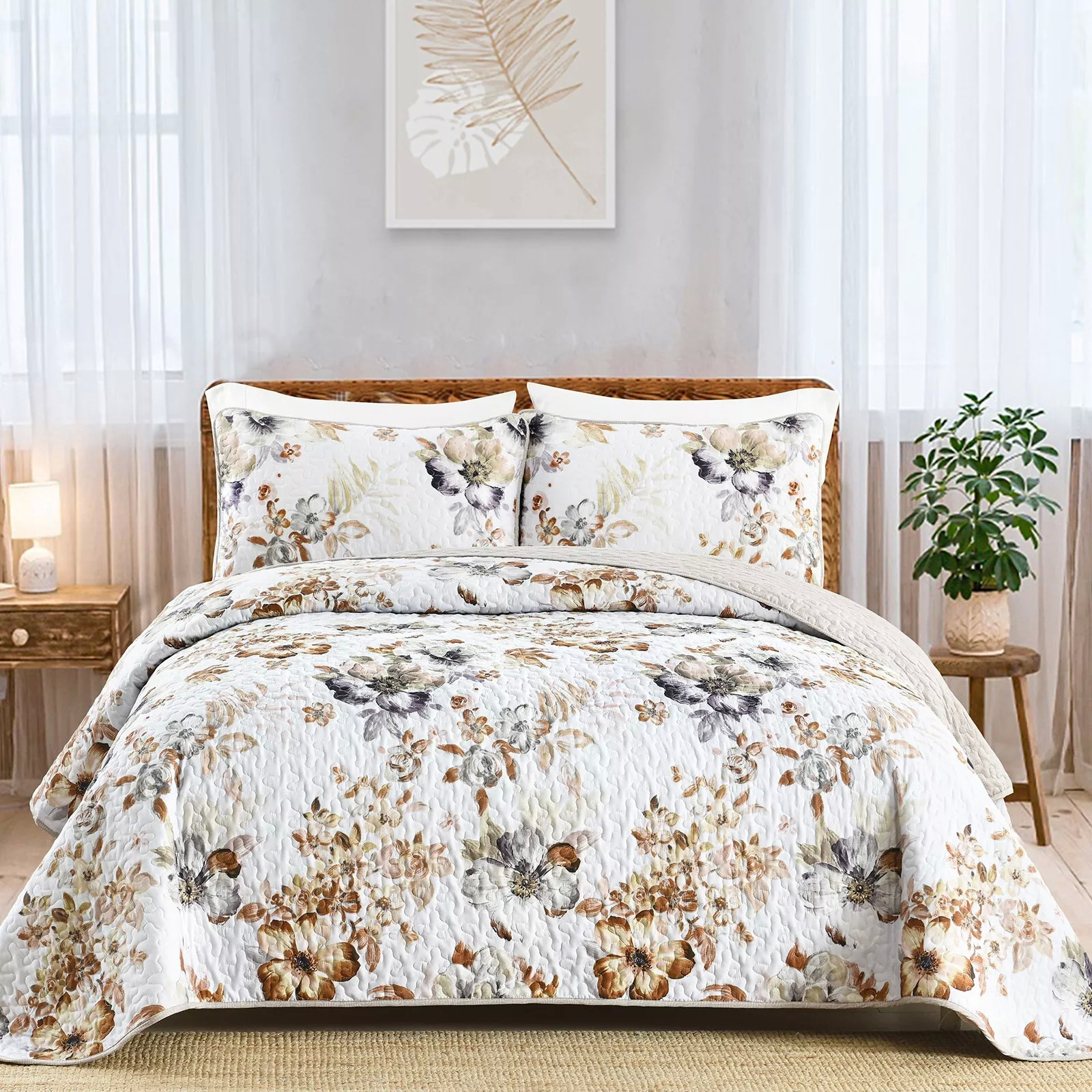 V745-MAC090490Q13U-190876-00 Zen Quilted bedspread and pillowcovers set: Find Your Inner Peace - Queen size - Image 1